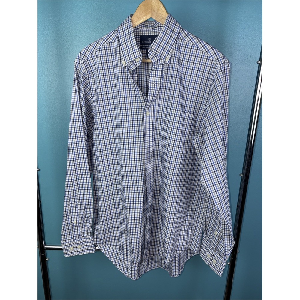 Buttoned Down Classic Fit Long Sleeve Button Down Size Medium 15.5 Plaid Check